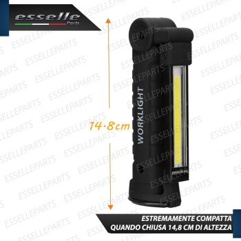Torcia LED Orientabile da lavoro Ricaricabile con batteria e Base Magnetica Torcia LED Orientabile da lavoro Ricaricabile con batteria e Base Magnetica
