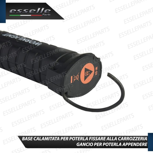 Torcia LED Orientabile da lavoro Ricaricabile con batteria e Base Magnetica