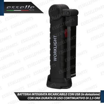 Torcia LED Orientabile da lavoro Ricaricabile con batteria e Base Magnetica Torcia LED Orientabile da lavoro Ricaricabile con batteria e Base Magnetica