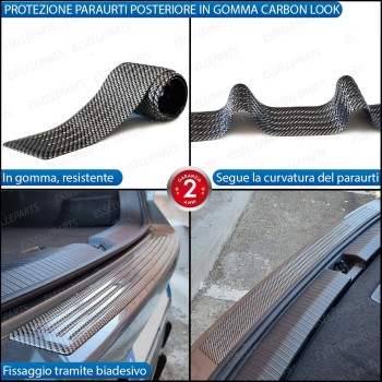 Protezione Carbon Look Soglia Posteriore Bagagliaio in Gomma Protezione Carbon Look Soglia Posteriore Bagagliaio in Gomma