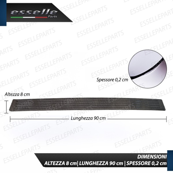 Protezione Carbon Look Soglia Posteriore Bagagliaio in Gomma