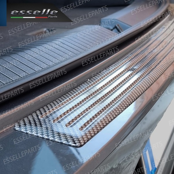 Protezione Carbon Look Soglia Posteriore Bagagliaio in Gomma