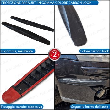 Protezione Carbon Look Per Paraurti in Gomma Resistente Anti-Collisione e antigraffio Protezione Carbon Look Per Paraurti in Gomma Resistente Anti-Collisione e antigraffio