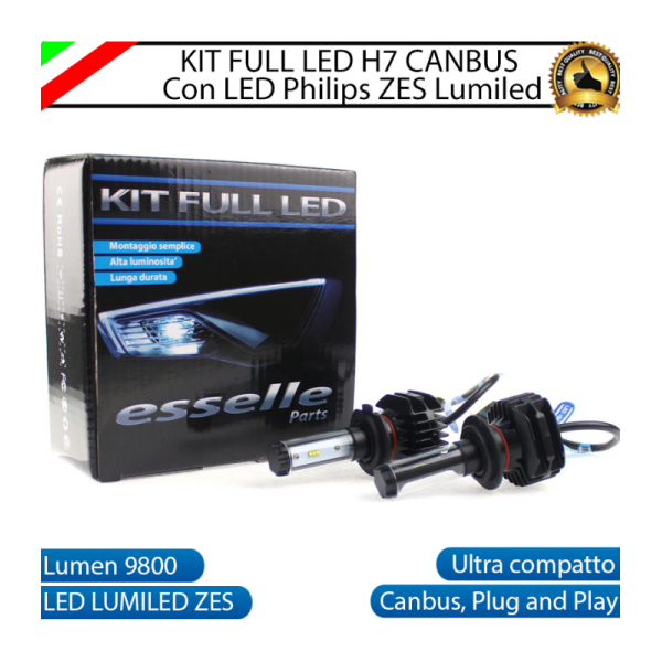 Kit Full LED H7 9800 LUMEN 6000K Anabbaglianti FIAT TIPO con fari a parabola