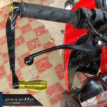 PARALEVE PROTEZIONE PER FRENO E FRIZIONE CARBON LOOK con inserti ORO Benelli