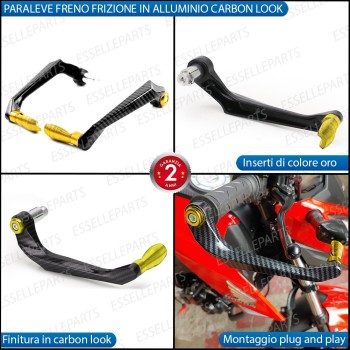 PARALEVE PROTEZIONE PER FRENO E FRIZIONE CARBON LOOK con inserti ORO Ktm