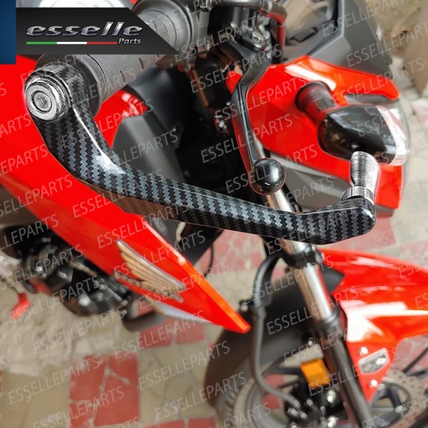 PARALEVE PROTEZIONE PER FRENO E FRIZIONE CARBON LOOK con inserti ARGENTO Buell