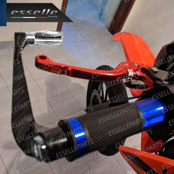 PARALEVE PROTEZIONE PER FRENO E FRIZIONE CARBON LOOK con inserti ARGENTO Ducati