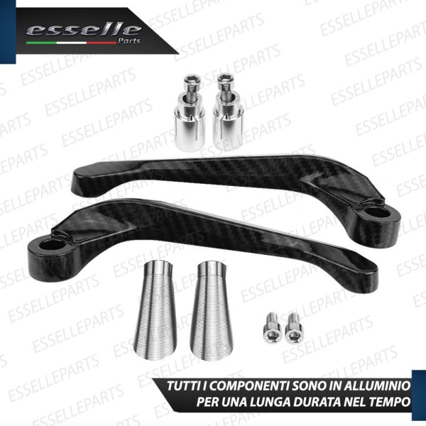 PARALEVE PROTEZIONE PER FRENO E FRIZIONE CARBON LOOK con inserti ARGENTO Honda moto