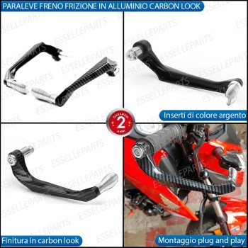 PARALEVE PROTEZIONE PER FRENO E FRIZIONE CARBON LOOK con inserti ARGENTO Moto Guzzi