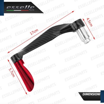 PARALEVE PROTEZIONE PER FRENO E FRIZIONE CARBON LOOK con inserti ROSSO Vespa