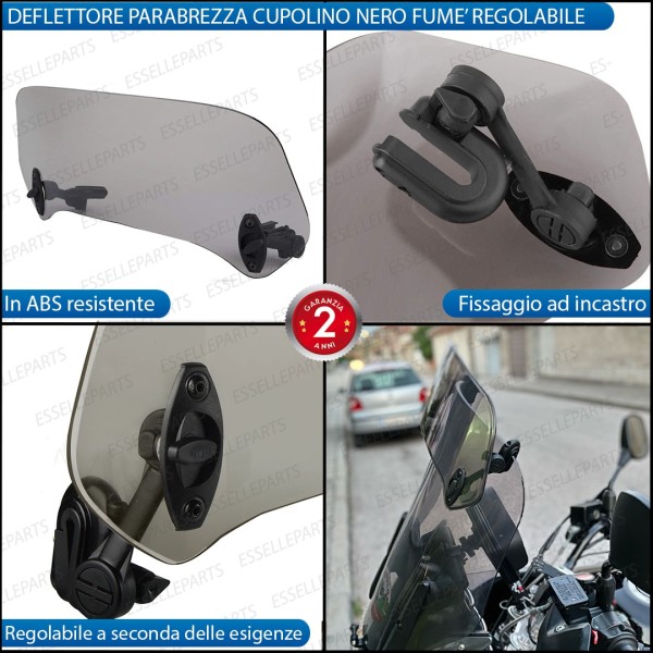 Deflettore - Fumè - Aggiuntivo Cupolino Regolabile in ABS per Derbi