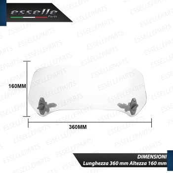 Deflettore - TRASPARENTE - Aggiuntivo Cupolino Regolabile in ABS per Buell