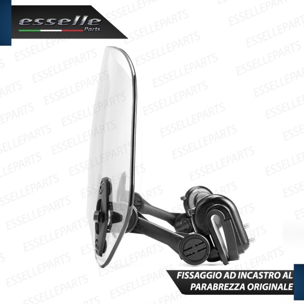 Deflettore - TRASPARENTE - Aggiuntivo Cupolino Regolabile in ABS per Vespa