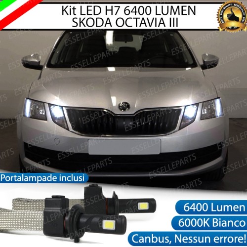 Kit Full LED H7 6400 Lumen 6000K bianco Abbaglianti SKODA Octavia 3 5E Restyling