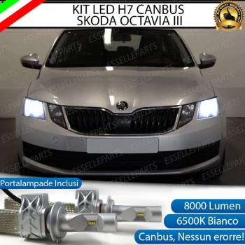 Kit Full LED H7 8000 Lumen 6000K bianco Anabbaglianti SKODA Octavia 3 5E Restyling