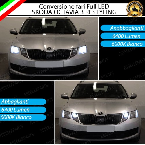 Conversione Fari Full LED 6000K bianco Skoda Octavia 3 5E Restyling
