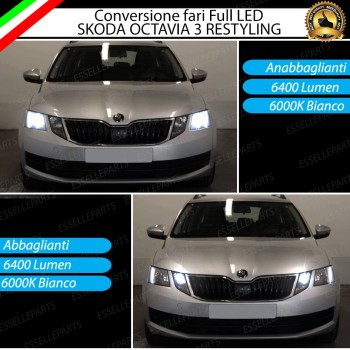 Conversione Fari Full LED 6000K bianco Skoda Octavia 3 5E Restyling