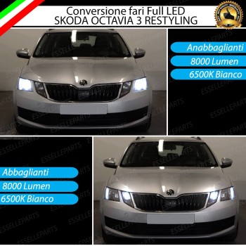 Conversione Fari Full LED 6000K bianco Skoda Octavia 3 5E Restyling