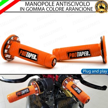 Manopole Antiscivolo - ARANCIONE - specifiche per moto, motorini, scooter, quad Kymco