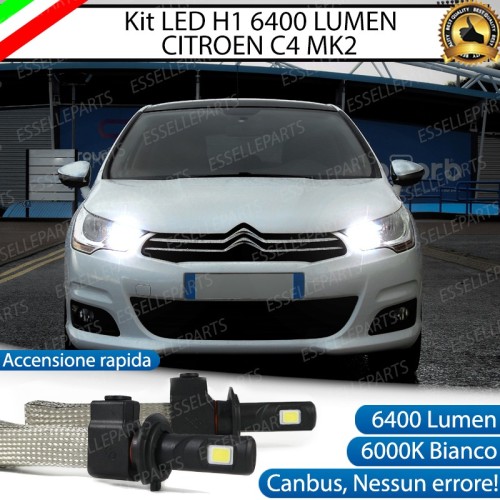 Kit Full LED H1 Abbaglianti 6400 Lumen 6000K bianco CITROEN C4 MK2 PRE-RESTYLING