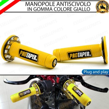 Manopole Antiscivolo - GIALLO - specifiche per moto, motorini, scooter, quad Sym