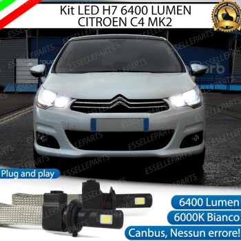 Kit Full LED H7 6400 Lumen 6000K bianco Anabbaglianti CITROEN C4 MK2