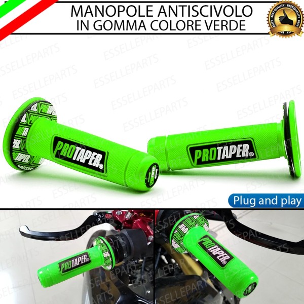 Manopole Antiscivolo - VERDE - specifiche per moto, motorini, scooter, quad Malaguti