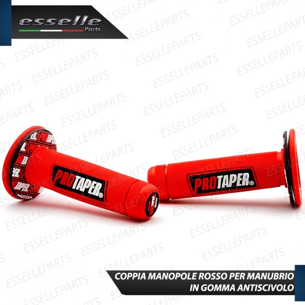 Manopole Antiscivolo - ROSSO - specifiche per moto, motorini, scooter, quad Benelli