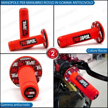 Manopole Antiscivolo - ROSSO - specifiche per moto, motorini, scooter, quad Ktm