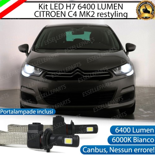 Kit Full LED H7 6400 Lumen 6000K bianco Anabbaglianti CITROEN C4 MK2 RESTYLING