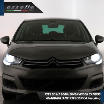 Kit Full LED H7 8000 Lumen 6000K bianco Anabbaglianti CITROEN C4 MK2 RESTYLING