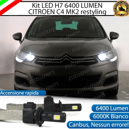Kit Full LED H7 6400 Lumen 6000K bianco Abbaglianti CITROEN C4 MK2 RESTYLING