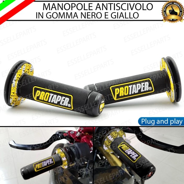 Manopole Antiscivolo - NERO GIALLO - specifiche per Vespa