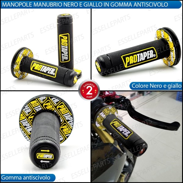 Manopole Antiscivolo - NERO GIALLO - specifiche per Vespa
