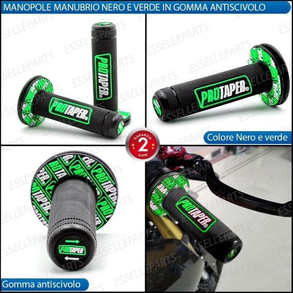 Manopole Antiscivolo - NERO VERDE - specifiche per moto, motorini, scooter, quad Ktm