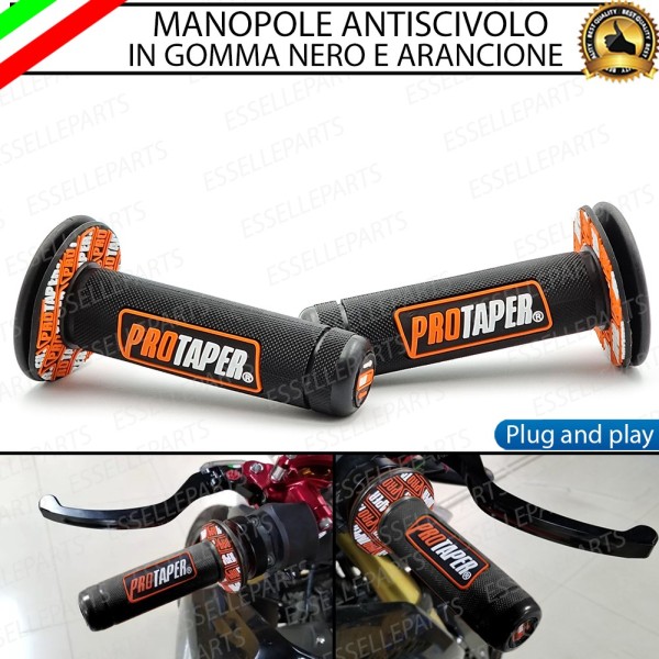 Manopole Antiscivolo - NERO ARANCIONE - specifiche per Triumph