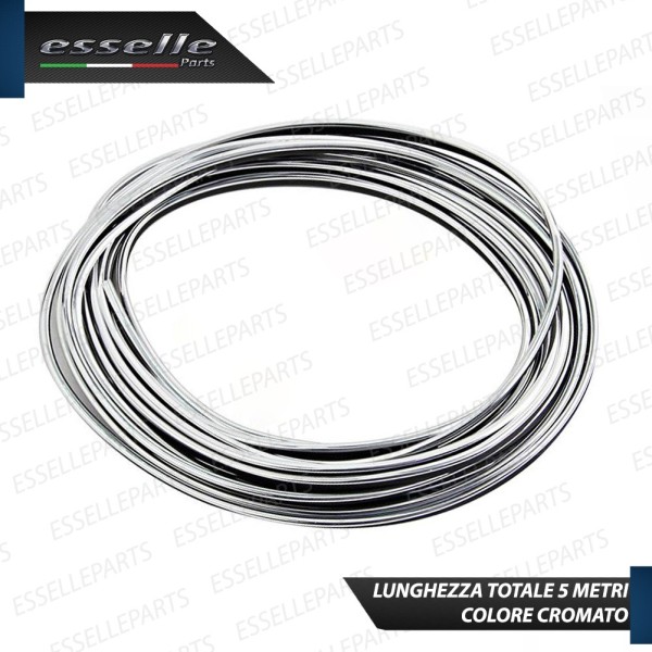 Bordo - CROMATO - Profilo 5 metri ad incastro per Cruscotti Interni Auto in PVC Modellabile