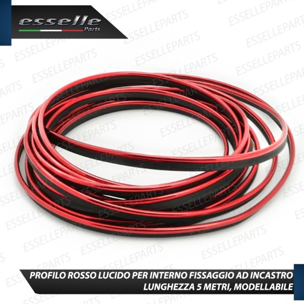 Bordo ROSSO  Profilo ad incastro per Cruscotti Interni Auto
