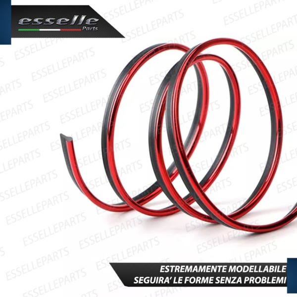 Bordo ROSSO  Profilo ad incastro per Cruscotti Interni Auto