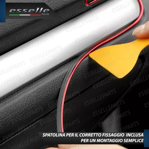 Bordo ROSSO  Profilo ad incastro per Cruscotti Interni Auto