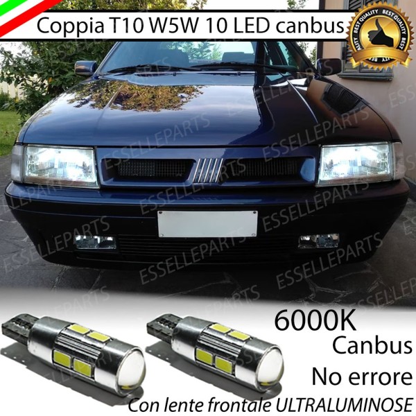 Coppia Lampade T10 W5W LED canbus con lente frontale per luci di posizione per FIAT CROMA MK1