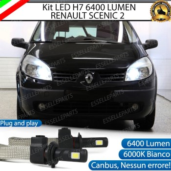 Kit Full LED H7 6400 Lumen 6000K Anabbaglianti RENAULT SCENIC 2 con fari a parabola Kit Full LED H7 6400 Lumen 6000K Anabbaglianti RENAULT SCENIC 2 con fari a parabola