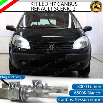 Kit Full LED H7 8000 Lumen 6000K Anabbaglianti RENAULT SCENIC 2 con fari a parabola Kit Full LED H7 8000 Lumen 6000K Anabbaglianti RENAULT SCENIC 2 con fari a parabola