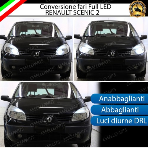 Conversione Fari Full LED 6000K bianco RENAULT SCENIC 2 con fari a parabola