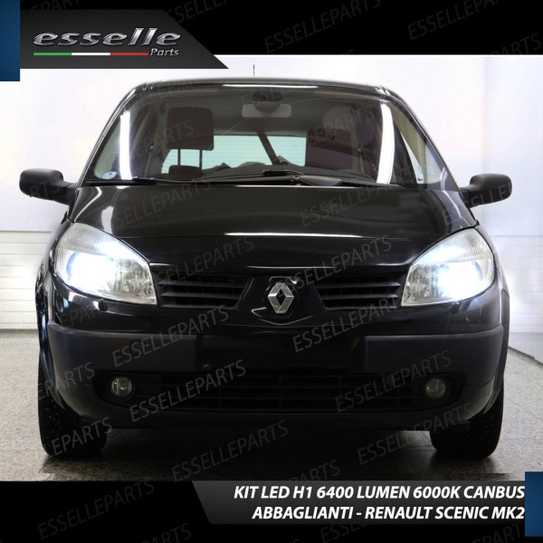 Conversione Fari Full LED 6000K bianco RENAULT SCENIC 2 con fari a parabola