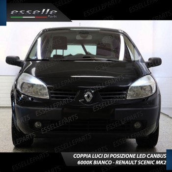 Conversione Fari Full LED 6000K bianco RENAULT SCENIC 2 con fari a parabola Conversione Fari Full LED 6000K bianco RENAULT SCENIC 2 con fari a parabola