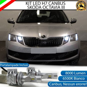 Kit Full LED H7 8000 Lumen 6000K bianco Abbaglianti SKODA Octavia 3 5E Restyling