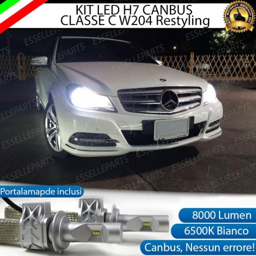 Kit Full LED H7 8000 Lumen 6000K Anabbaglianti MERCEDES CLASSE C W204 RESTYLING