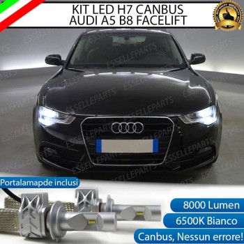 Kit Full LED H7 8000 Lumen 6000K bianco Anabbaglianti AUDI A5 B8 RESTYLING